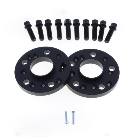 Coppia distanziali ANODIZZATI NERI da 12mm CON bullone sferico adatto a cerchi Originali per AUDI A4 Type B8 11/2007 - 12/2015
