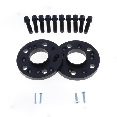 Coppia distanziali ANODIZZATI NERI da 12mm CON bullone conico adatto a cerchi Aftermarket per PORSCHE Macan Type 95B 02/2014 -