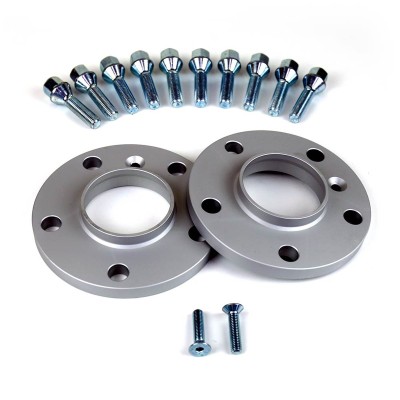 Coppia distanziali da 12mm CON bullone conico adatto a cerchi Aftermarket per VOLKSWAGEN Polo Fox IV Type 9N 01/2005 - 05/2009