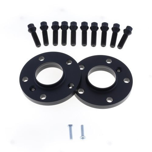 Coppia distanziali ANODIZZATI NERI da 12mm CON bullone conico adatto a cerchi Originali per BMW Serie 7 E65 01/2002 - 09/2008