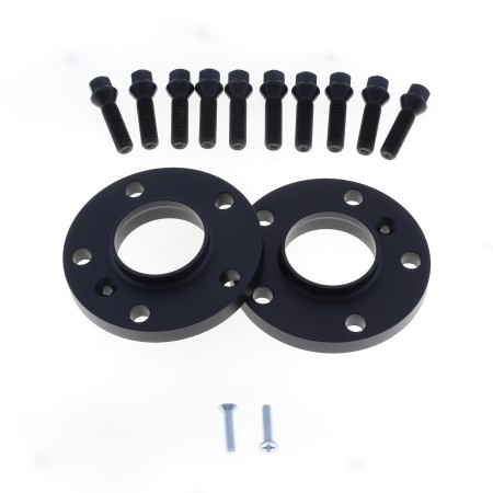 Coppia distanziali ANODIZZATI NERI da 12mm CON bullone conico adatto a cerchi Originali per BMW Serie 7 E65 01/2002 - 09/2008