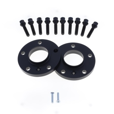 Coppia distanziali ANODIZZATI NERI da 16mm CON bullone conico adatto a cerchi Originali per BMW Serie 3 E46 02/1998 - 04/2005