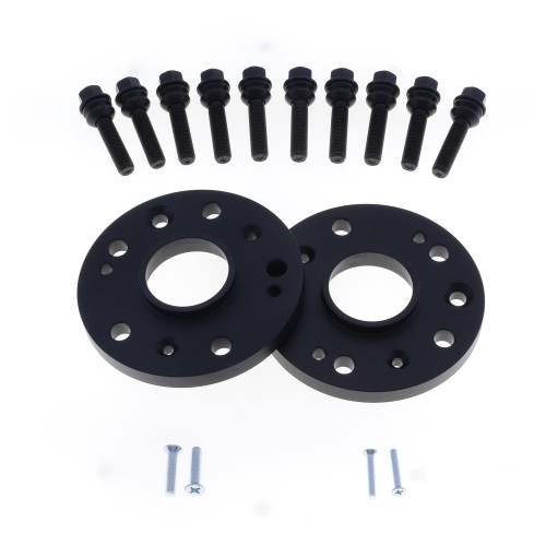 Coppia distanziali ANODIZZATI NERI da 16mm CON bullone sferico adatto a cerchi Originali per PORSCHE Cayenne (PO356) Type 9YA, 5