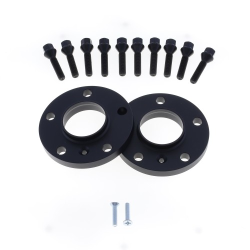Coppia distanziali ANODIZZATI NERI da 20mm CON bullone conico adatto a cerchi Originali per BMW Serie 3 E46 02/1998 - 04/2005