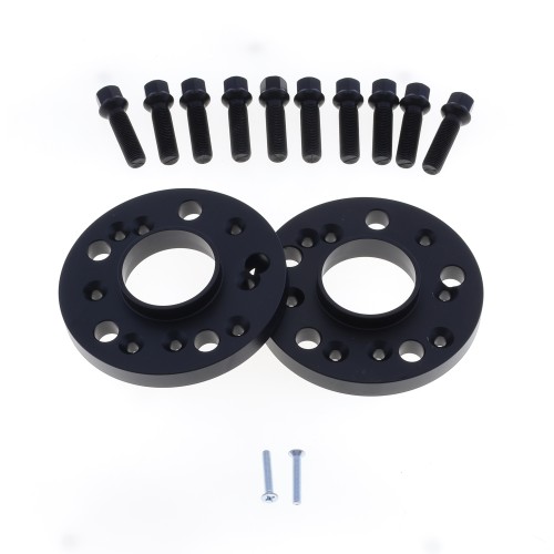 Coppia distanziali ANODIZZATI NERI da 20mm CON bullone sferico adatto a cerchi Originali per AUDI Q5 Type FY 01/2017 -