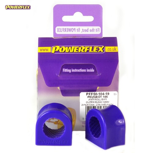 Posiz. n°4 - Qt. 2 - Powerflex per Peugeot 106 (1991 - 2003)  - PFF50-104-19 Boccola esterna barra stabilizzatrice 19mm