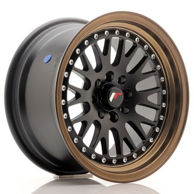 Cerchio in lega JR Wheels JR10 15x8 ET20 4x100/108 Matt Black w/Bronze Lip