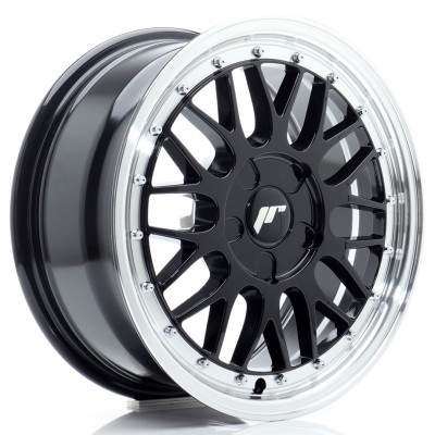 Cerchio in lega JR Wheels JR23 16x7 ET20-45 5H BLANK Gloss Black w/Machined Lip