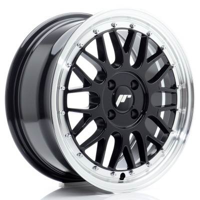 Cerchio in lega JR Wheels JR23 16x7 ET40 4x100 Gloss Black w/Machined Lip