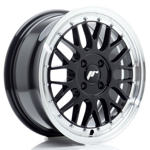 Cerchio in lega JR Wheels JR23 16x7 ET40 4x100 Gloss Black w/Machined Lip