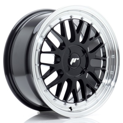 Cerchio in lega JR Wheels JR23 17x7,5 ET20-40 4H BLANK Gloss Black w/Machined Lip