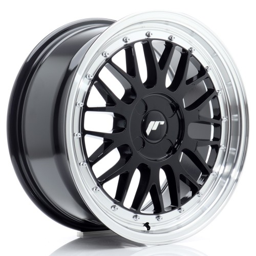 Cerchio in lega JR Wheels JR23 17x7,5 ET20-40 4H BLANK Gloss Black w/Machined Lip