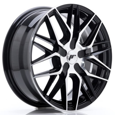 Cerchio in lega JR Wheels JR28 17x7 ET20-45 BLANK Gloss Black Machined Face