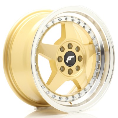 Cerchio in lega JR Wheels JR6 15x7 ET25 4x100/108 Gold w/Machined Lip
