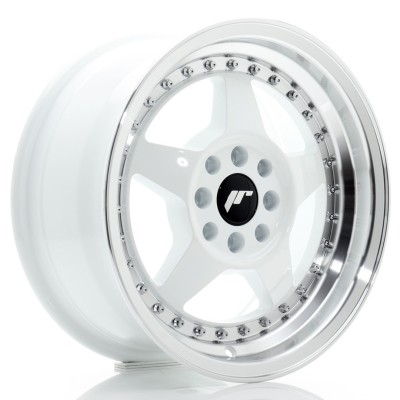 Cerchio in lega JR Wheels JR6 15x7 ET25 4x100/108 White w/Machined Lip