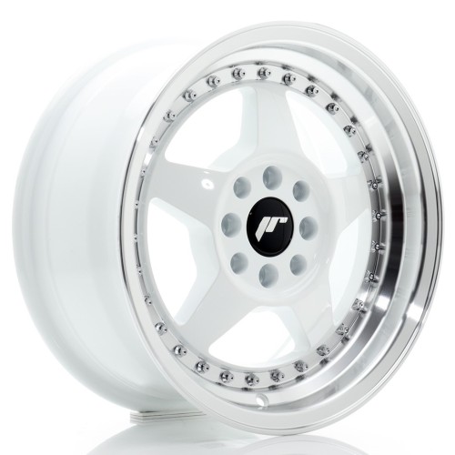 Cerchio in lega JR Wheels JR6 15x7 ET25 4x100/108 White w/Machined Lip