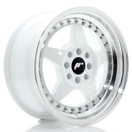 Cerchio in lega JR Wheels JR6 15x7 ET25 4x100/108 White w/Machined Lip