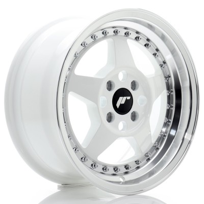 Cerchio in lega JR Wheels JR6 15x7 ET35 4x100 White w/Machined Lip