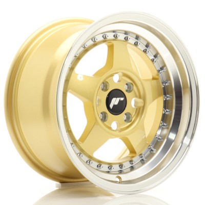 Cerchio in lega JR Wheels JR6 15x8 ET25 4x100 Gold w/Machined Lip
