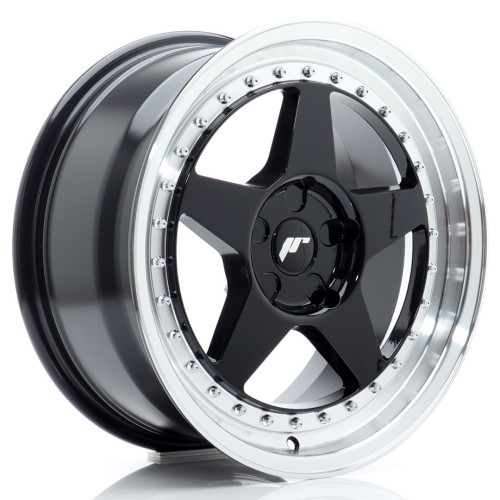 Cerchio in lega JR Wheels JR6 17x8 ET20-35 5H BLANK Gloss Black w/Machined Lip