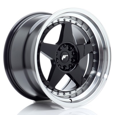 Cerchio in lega JR Wheels JR6 18x10,5 ET25 5x114,3/120 Gloss Black w/Machined Lip