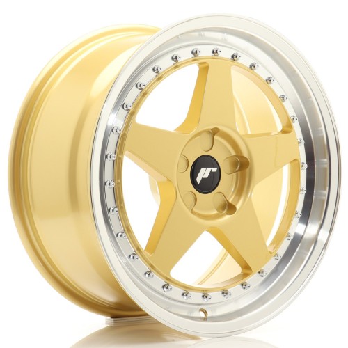 Cerchio in lega JR Wheels JR6 18x8 ET20-35 5H BLANK Gold w/Machined Lip