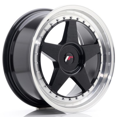 Cerchio in lega JR Wheels JR6 18x8,5 ET20-40 BLANK Glossy Black w/Machined Lip