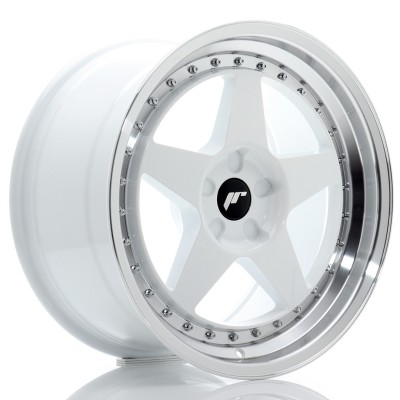 Cerchio in lega JR Wheels JR6 18x9,5 ET20-40 5H BLANK White w/Machined Lip
