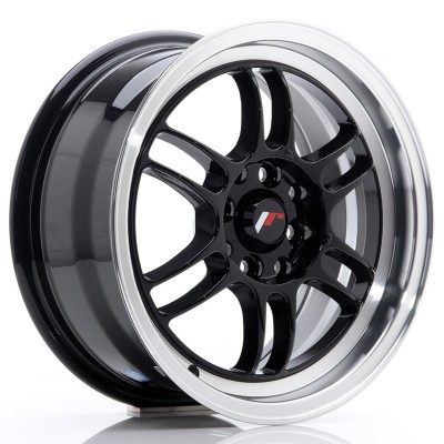 Cerchio in lega JR Wheels JR7 15x7 ET38 4x100/114 Glossy Black w/Machined Lip