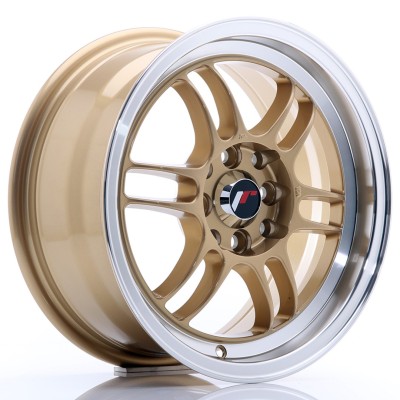 Cerchio in lega JR Wheels JR7 15x7 ET38 4x100/114 Gold w/Machined Lip