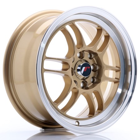 Cerchio in lega JR Wheels JR7 15x7 ET38 4x100/114 Gold w/Machined Lip