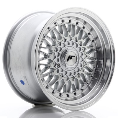 Cerchio in lega JR Wheels JR9 16x9 ET20 4x100/108 Silver w/Machined Lip+Silver Rivets