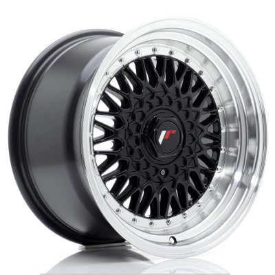 Cerchio in lega JR Wheels JR9 16x9 ET20 BLANK Gloss Black w/Machined Lip