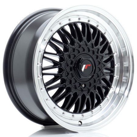 Cerchio in lega JR Wheels JR9 17x7,5 ET20 4x100/108 Gloss Black w/Machined Lip