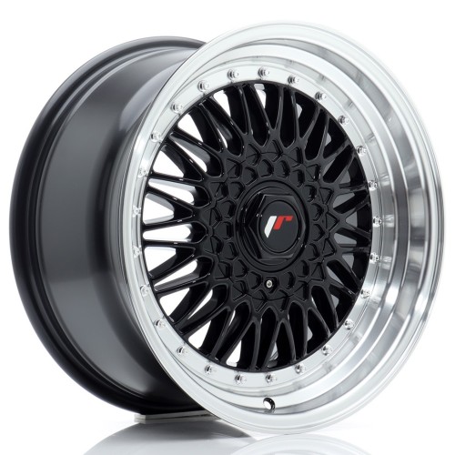 Cerchio in lega JR Wheels JR9 17x8,5 ET20 4x100/108 Gloss Black w/Machined Lip