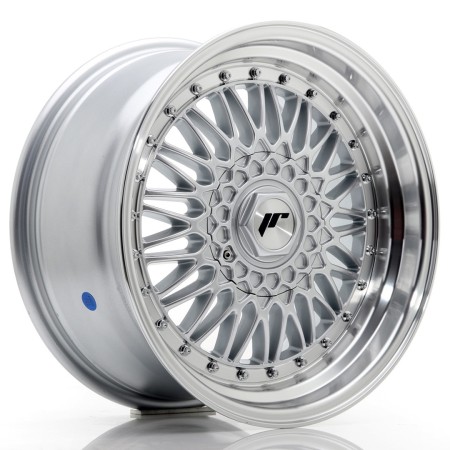 Cerchio in lega JR Wheels JR9 17x8,5 ET20 5x112/120 Silver w/Machined Lip+Silver Rivets