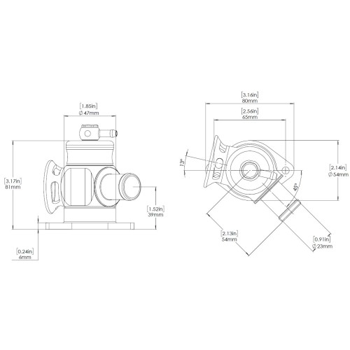 Turbosmart TS-0203-1290 Valvola pop off Kompact Plumb Back (ricircolo interno) HKS blow off