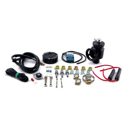Turbosmart TS-0304-1006 Kit con controller e valvola pop off a sfiato esterno Kompact Nero blow off