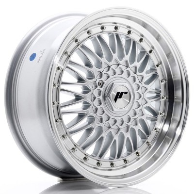 Cerchio in lega JR Wheels JR9 17x7,5 ET35 5x112/120 Silver w/ Machined Lip+Silver Rivets