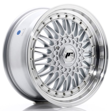 Cerchio in lega JR Wheels JR9 17x7,5 ET35 5x112/120 Silver w/ Machined Lip+Silver Rivets