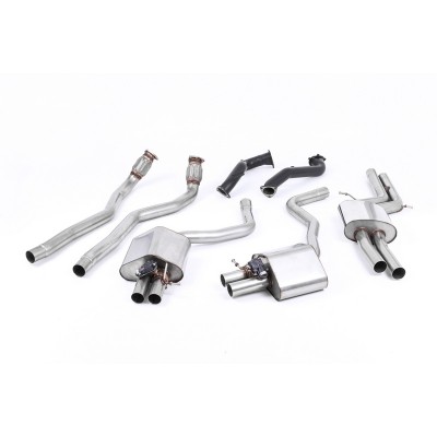 SSXAU597 Milltek Sistema completo Resonated Audi RS7 C7 Sportback 4.0 V8 scarico sportivo terminale marmitta decat skat 200 cell