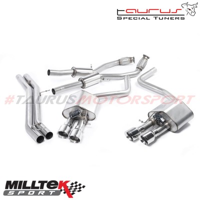 SSXAU465 Milltek Cat-back Resonated Audi S8 D4 4.0 Tfsi Tiptronic scarico sportivo terminale marmitta decat skat 200 celle 2
