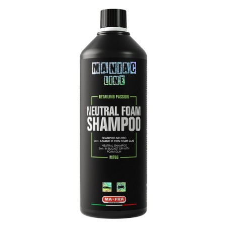 MANIAC LINE Neutral Foam Shampoo 1000ml - Shampoo per auto a pH neutro 2 in 1: a mano o con foam gun - Mafra MF66