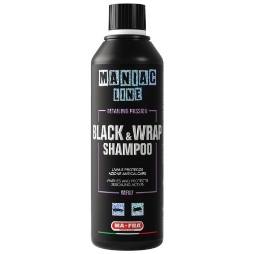 MANIAC LINE Black & Wrap Shampoo 500ml - Shampoo auto: lava e protegge con azione anticalcare - Mafra MF87