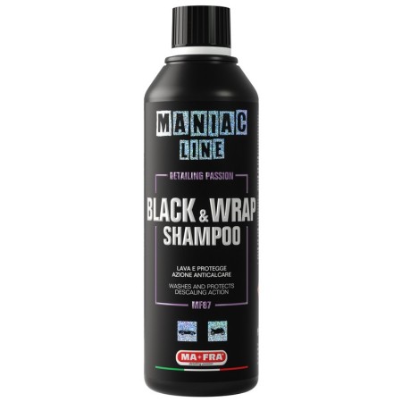 MANIAC LINE Black & Wrap Shampoo 500ml - Shampoo auto: lava e protegge con azione anticalcare - Mafra MF87