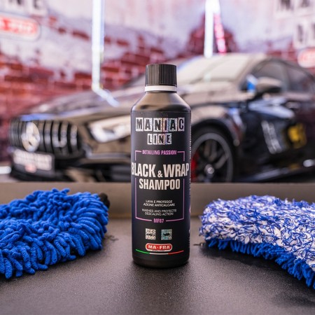 MANIAC LINE Black & Wrap Shampoo 500ml - Shampoo auto: lava e protegge con azione anticalcare - Mafra MF87