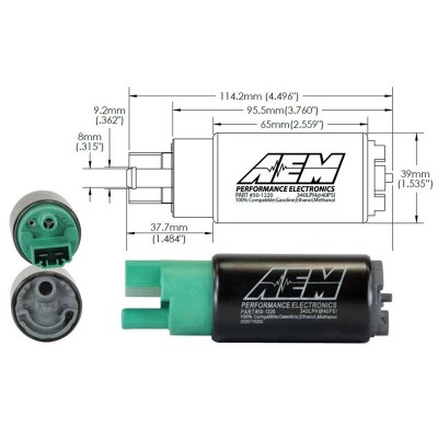 Pompa benzina AEM interna da cestello alta portata 340lt/h - compatibile E85 - 50-1220 carburante 2