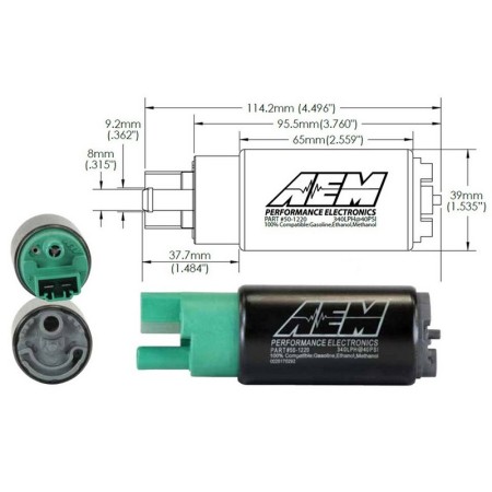 Pompa benzina AEM interna da cestello alta portata 340lt/h - compatibile E85 - 50-1220 carburante