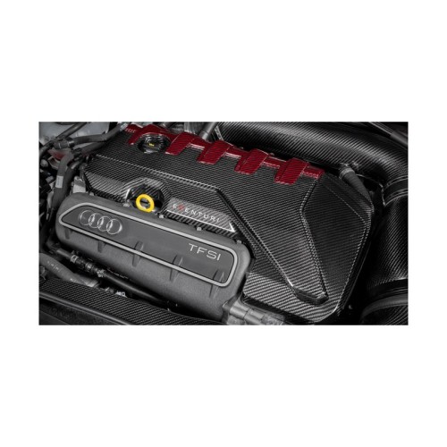 Eventuri EVE-ST38V8S-CF-ENG Coprimotore in carbonio Rosso e Nero Audi RS3 8V / TT-RS 8S 400cv Gen 2 / RSQ3 copertura copri motor