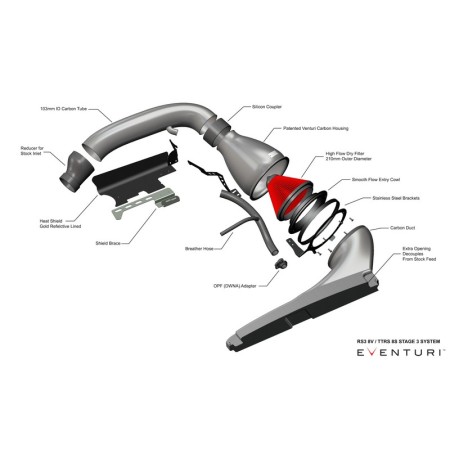 Eventuri EVE-ST38Y-CF-INT Aspirazione diretta in carbonio Stage 3 Cupra Formentor VZ5 2.5 390cv filtro sportivo